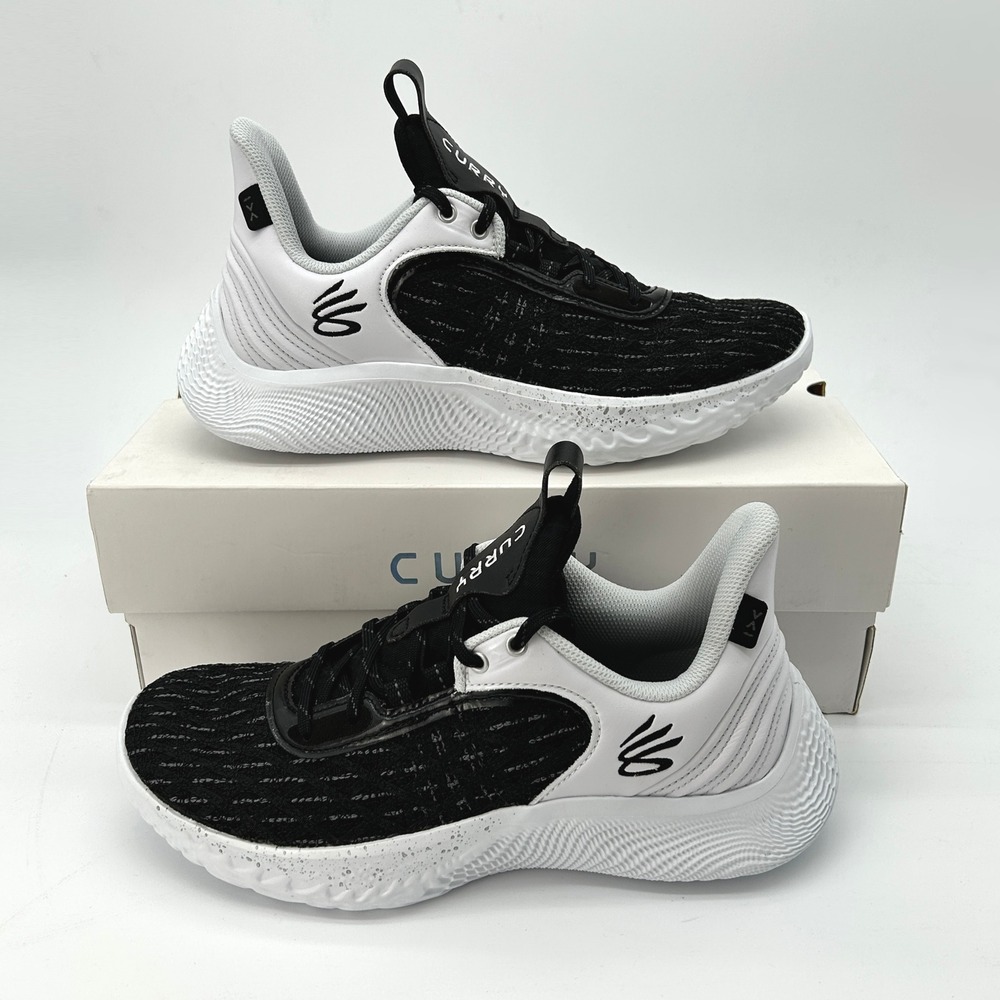 Under Armour Curry Flow 9 Basketball Shoes‎ Size 8.5 White Black NEW 3025631-103